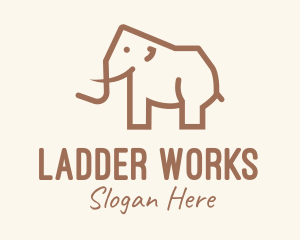 Brown Mammoth Elephant logo design