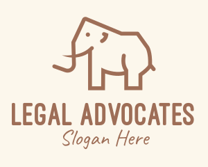 Brown Mammoth Elephant logo design