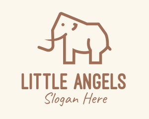 Brown Mammoth Elephant logo design