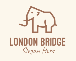 Brown Mammoth Elephant logo design