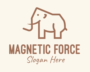 Brown Mammoth Elephant logo design