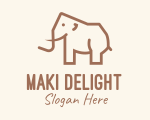 Brown Mammoth Elephant logo design