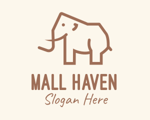 Brown Mammoth Elephant logo design