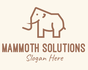 Mammoth - Brown Mammoth Elephant logo design