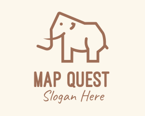 Brown Mammoth Elephant logo design