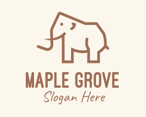 Brown Mammoth Elephant logo design