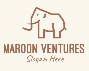 Brown Mammoth Elephant logo design