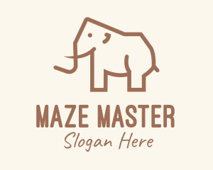 Brown Mammoth Elephant logo design