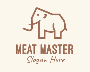 Brown Mammoth Elephant logo design