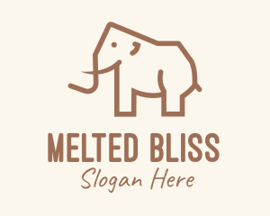 Brown Mammoth Elephant logo design