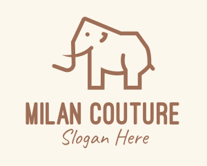 Brown Mammoth Elephant logo design