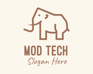 Brown Mammoth Elephant logo design