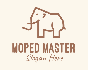 Brown Mammoth Elephant logo design