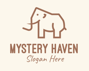 Brown Mammoth Elephant logo design