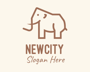 Brown Mammoth Elephant logo design