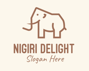 Brown Mammoth Elephant logo design