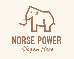 Brown Mammoth Elephant logo design