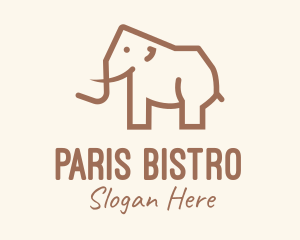 Brown Mammoth Elephant logo design