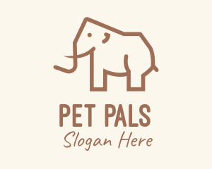 Brown Mammoth Elephant logo design