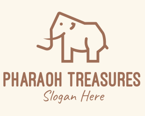 Brown Mammoth Elephant logo design