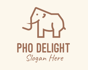 Brown Mammoth Elephant logo design