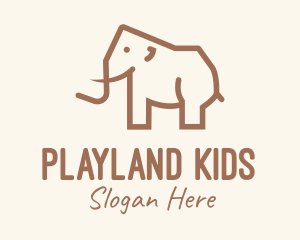 Brown Mammoth Elephant logo design