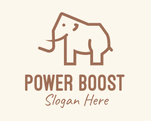 Brown Mammoth Elephant logo design