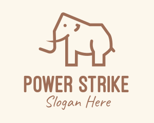 Brown Mammoth Elephant logo design