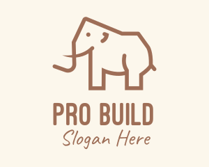 Brown Mammoth Elephant logo design