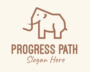 Brown Mammoth Elephant logo design