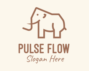 Brown Mammoth Elephant logo design