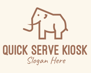 Brown Mammoth Elephant logo design