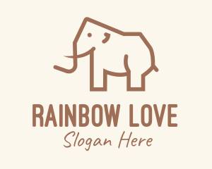 Brown Mammoth Elephant logo design