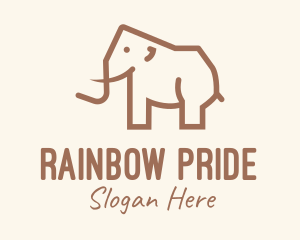 Brown Mammoth Elephant logo design