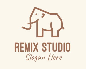 Brown Mammoth Elephant logo design