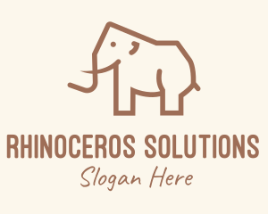 Brown Mammoth Elephant logo design