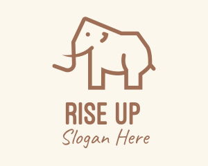 Brown Mammoth Elephant logo design