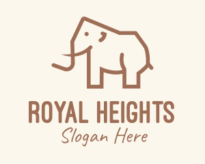 Brown Mammoth Elephant logo design