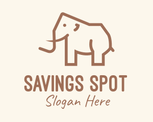 Brown Mammoth Elephant logo design