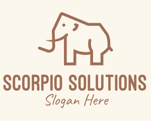 Brown Mammoth Elephant logo design