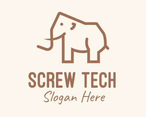 Brown Mammoth Elephant logo design