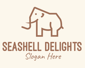 Brown Mammoth Elephant logo design