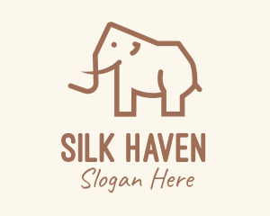 Brown Mammoth Elephant logo design