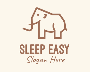 Brown Mammoth Elephant logo design