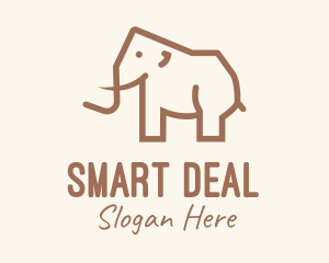 Brown Mammoth Elephant logo design