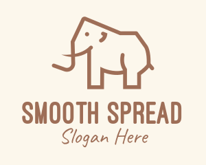 Brown Mammoth Elephant logo design