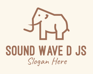 Ancient - Brown Mammoth Elephant logo design