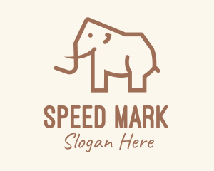 Brown Mammoth Elephant logo design