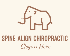 Brown Mammoth Elephant logo design