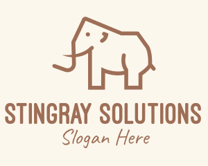 Brown Mammoth Elephant logo design